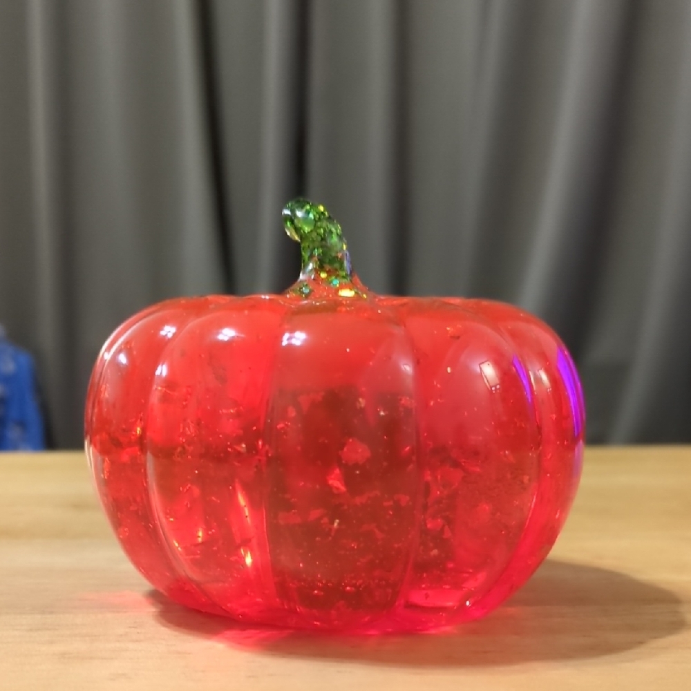 Orange Pumpkin Resin Jar